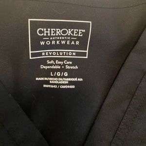 Black. Size L. Cherokee scrub top.